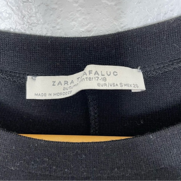 ZARA • Black Midi Dress Red & Green Side Stripe - Picture 8 of 9